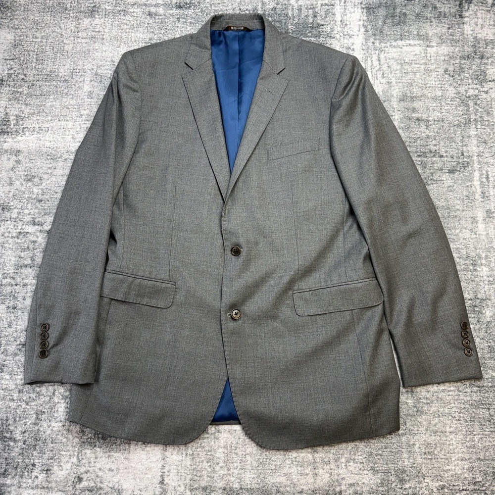 Brooks Brothers Blazer Mens 44L Gray Milano Suit Jacket Vitale Barberis Canonico